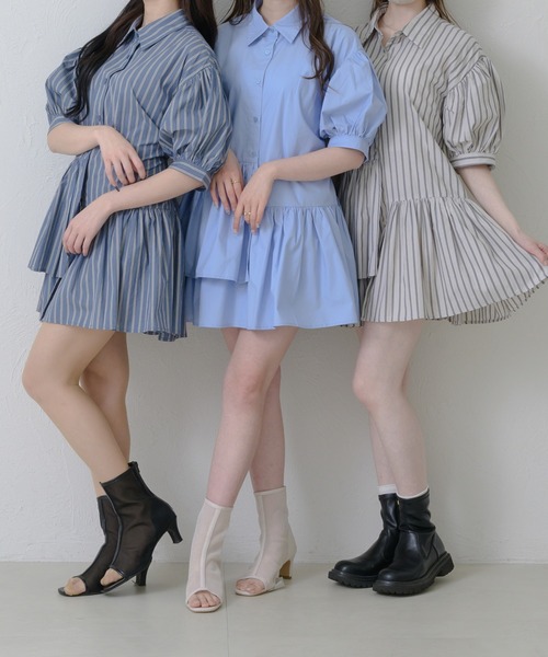 セール】asymmetry tiered short sleeve tunic / アシメ