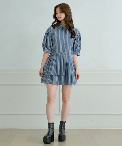 セール】asymmetry tiered short sleeve tunic / アシメ
