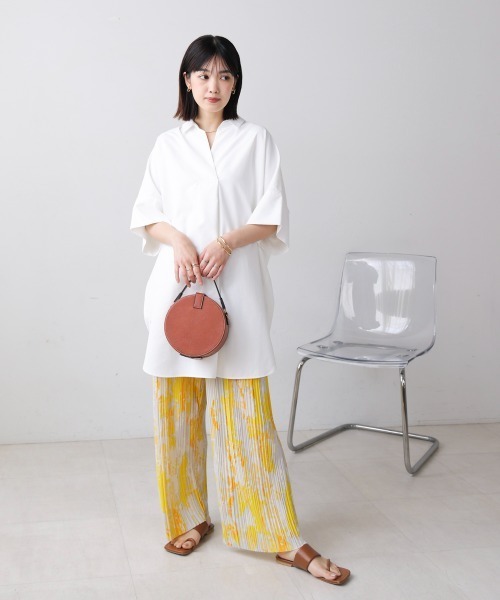 Bou Jeloud（ブージュルード）の「テックコットンオーバーサイズチュニック（チュニック・レディース・オフホワイト/ブルー/キャメル・38）」の19枚目の写真