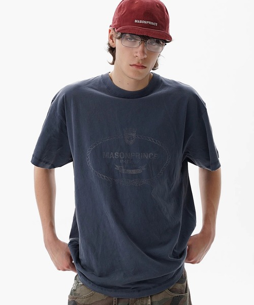 mal.オーバーサイズ プリントTシャツ 4カラー オーバーサイズ ひび割れ加工プリント Tシャツ DT4337