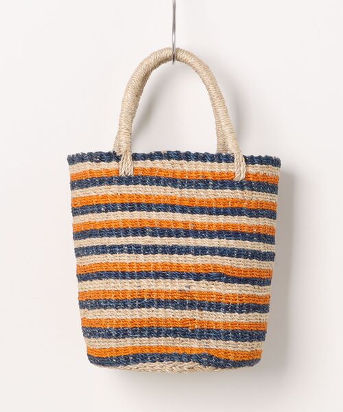EARTH MADE（アースメイド）の「ABACA BORDER TOTE（かごバッグ・レディース・グリーン系その他/オレンジ系その他/イエロー系その他/ピンク系その他・FREE）」の5枚目の写真