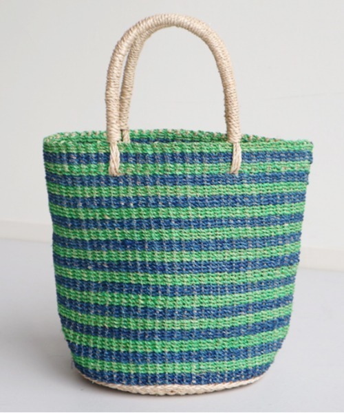 EARTH MADE（アースメイド）の「ABACA BORDER TOTE（かごバッグ・レディース・グリーン系その他/オレンジ系その他/イエロー系その他/ピンク系その他・FREE）」の2枚目の写真