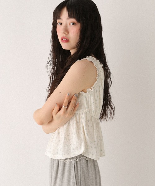 Heather（ヘザー）の「カップ付きアソートフリルキャミ　499775（タンクトップ・レディース・アイボリー/ブラック/ピンク・FREE）」の7枚目の写真