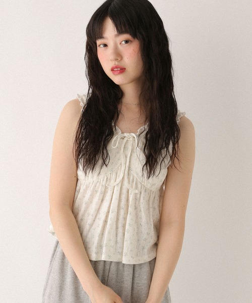 Heather（ヘザー）の「カップ付きアソートフリルキャミ　499775（タンクトップ・レディース・アイボリー/ブラック/ピンク・FREE）」の8枚目の写真