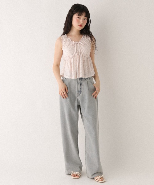 Heather（ヘザー）の「カップ付きアソートフリルキャミ　499775（タンクトップ・レディース・アイボリー/ブラック/ピンク・FREE）」の21枚目の写真