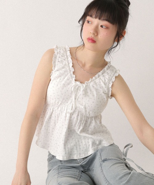Heather(ヘザー)の「カップ付きアソートフリルキャミ 499775(タンクトップ・レディース・アイボリー/ブラック/ピンク/ホワイト/ホワイト系その他/ブルー・FREE)」の10枚目の写真