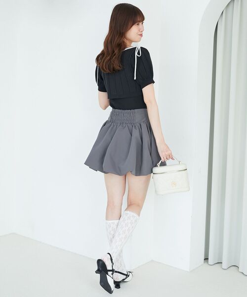 MAJESTIC LEGON（マジェスティックレゴン）の「キャミ＆バイカラークロップドカーデ（カーディガン/ボレロ・レディース・ブラック/グレー/アイボリー・MEDIUM）」の14枚目の写真