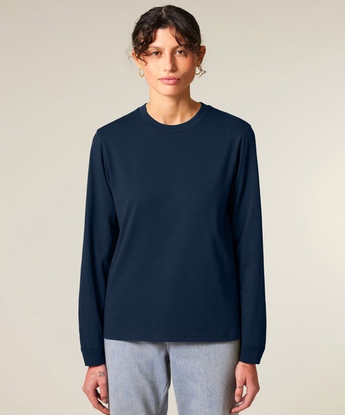 THRIFTY LOOK(スリフティールック)の「Stanley/Stella / スタンレーステラ Creator 2.0 Long Sleeve (SATU022) オーガニックコットン 無地 ミディアムウェイト 長袖Tシャツ(Tシャツ/カットソー・メンズ・ホワイト/ネイビー/グレー/ブラック・MEDIUM/LARGE/X-LARGE)」の4枚目の写真