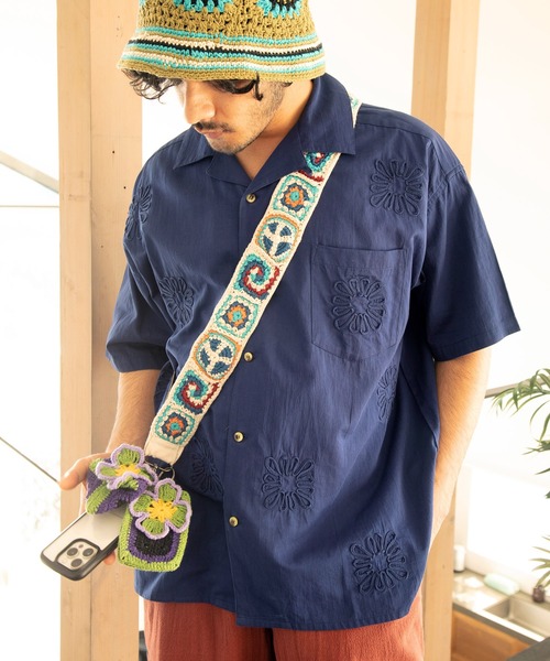 チャイハネ(チャイハネ)の「【チャイハネ】タージコードMEN'S刺繍シャツ(シャツ/ブラウス・メンズ・ホワイト/ネイビー・FREE)」の11枚目の写真