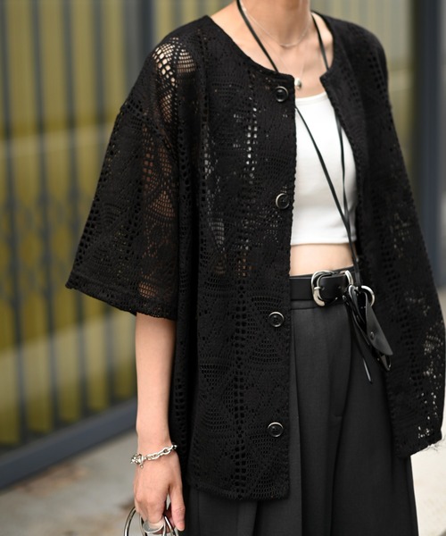 Marient(マリエント)の「クロシェサマーニットCD(カーディガン/ボレロ・レディース・アイボリー/ブラック・FREE)」の21枚目の写真