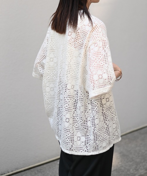 Marient(マリエント)の「クロシェサマーニットCD(カーディガン/ボレロ・レディース・アイボリー/ブラック・FREE)」の15枚目の写真