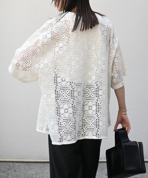 Marient(マリエント)の「クロシェサマーニットCD(カーディガン/ボレロ・レディース・アイボリー/ブラック・FREE)」の13枚目の写真