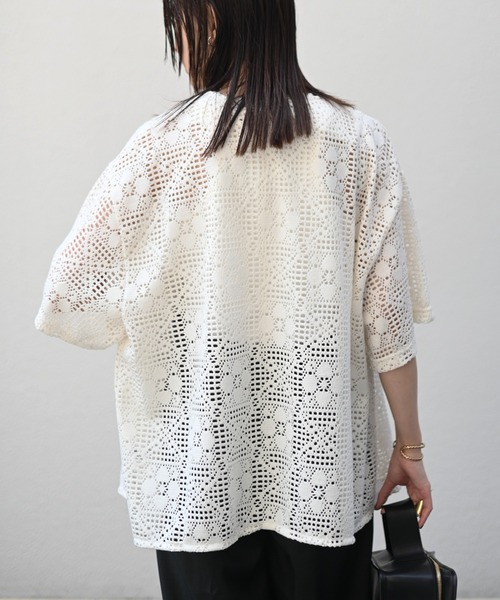 Marient(マリエント)の「クロシェサマーニットCD(カーディガン/ボレロ・レディース・アイボリー/ブラック・FREE)」の11枚目の写真