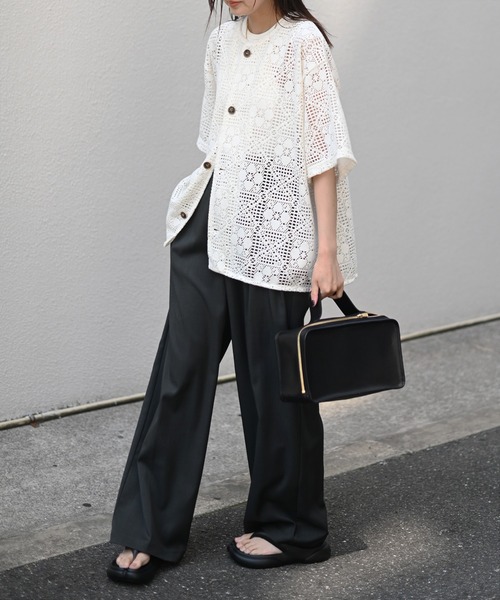 Marient(マリエント)の「クロシェサマーニットCD(カーディガン/ボレロ・レディース・アイボリー/ブラック・FREE)」の9枚目の写真