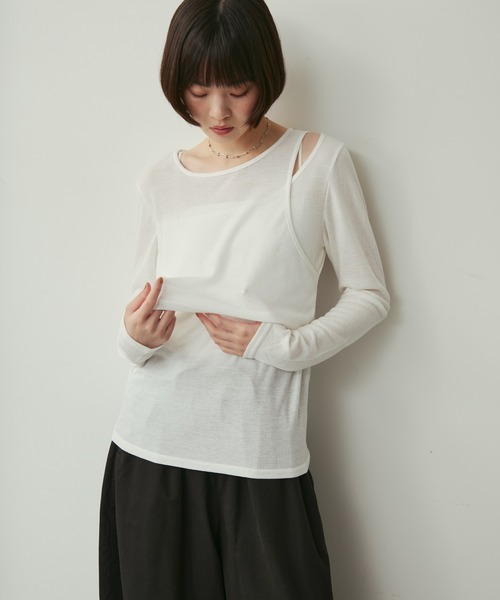BEAUTY&YOUTH シアー レイヤード カットソー Tシャツ BEAUTY&YOUTH UNITED ARROWS（ビューティーアンドユース