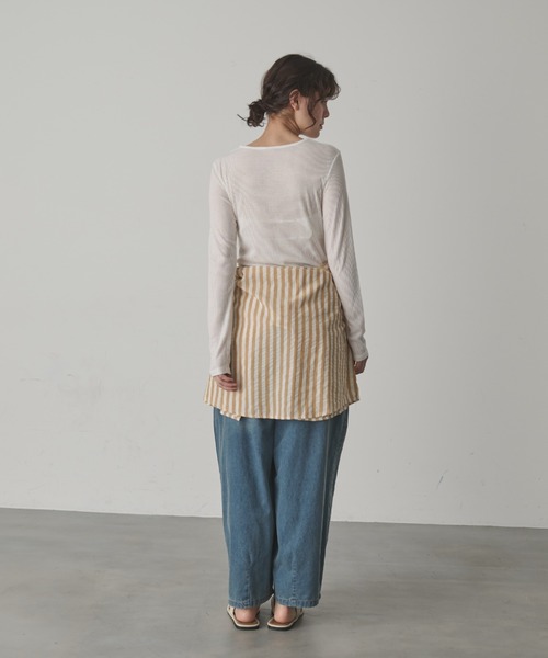 full/fill.（フルフィル）の「カットアウトシアーレイヤードT（Tシャツ/カットソー・レディース・ホワイト/ブラウン・FREE）」の10枚目の写真