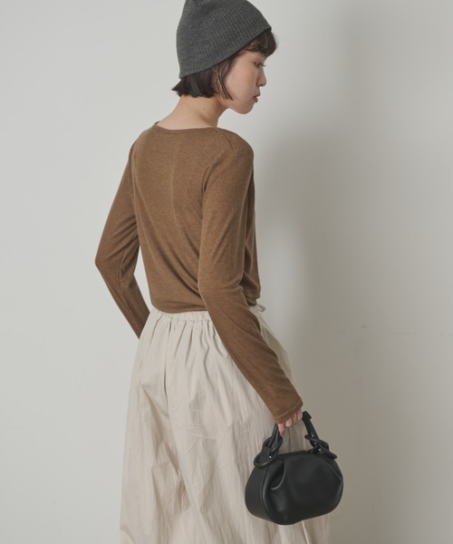 full/fill.（フルフィル）の「カットアウトシアーレイヤードT（Tシャツ/カットソー・レディース・ホワイト/ブラウン・FREE）」の13枚目の写真