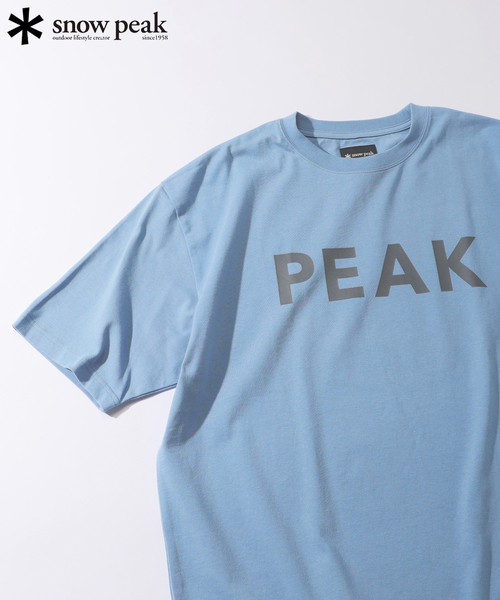 Snow Peak（スノーピーク）の「SNOW PEAK / スノーピーク 別注 ”PEAK SNOW” ロゴTシャツ（Tシャツ/カットソー・メンズ・ブルー/ブラック/ホワイト/オレンジ/ブルー系その他・SMALL/MEDIUM/LARGE）」の4枚目の写真