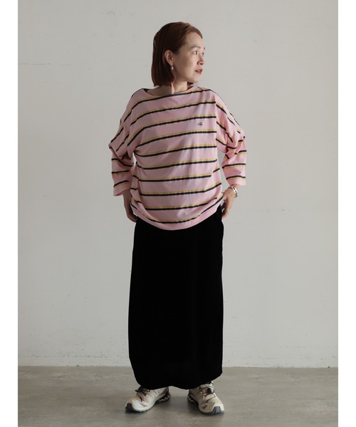 FIL DE FER(フィルデフェール)の「カノコラインボーダー ドルマンP/O(Tシャツ/カットソー・レディース・ピンク/ブラック・FREE)」の13枚目の写真