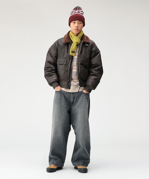 BEAMS(ビームス)の「ワイドショートフィット G-1 シープレザー ダウンジャケット(ダウンジャケット/コート・メンズ・ブラック/ダークブラウン・S/M/L/XL)」の20枚目の写真