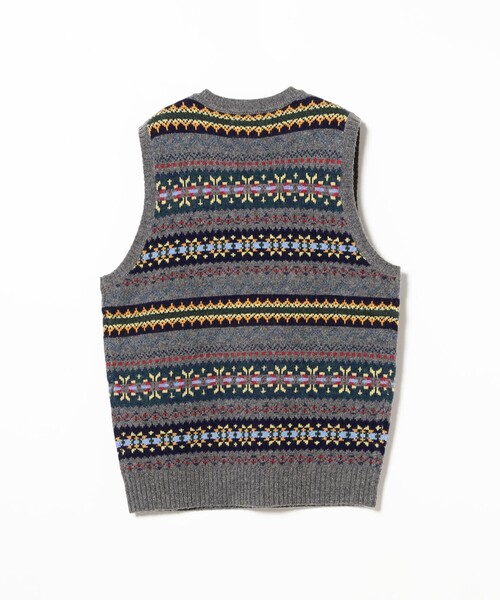 BEAMS PLUS(ビームスプラス)の「Knit Vest Fair isle Pattern(ベスト・メンズ・グレー/ライトブラウン・XL/L/M/S)」の14枚目の写真