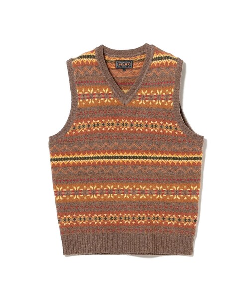 BEAMS PLUS(ビームスプラス)の「Knit Vest Fair isle Pattern(ベスト・メンズ・グレー/ライトブラウン・XL/L/M/S)」の21枚目の写真