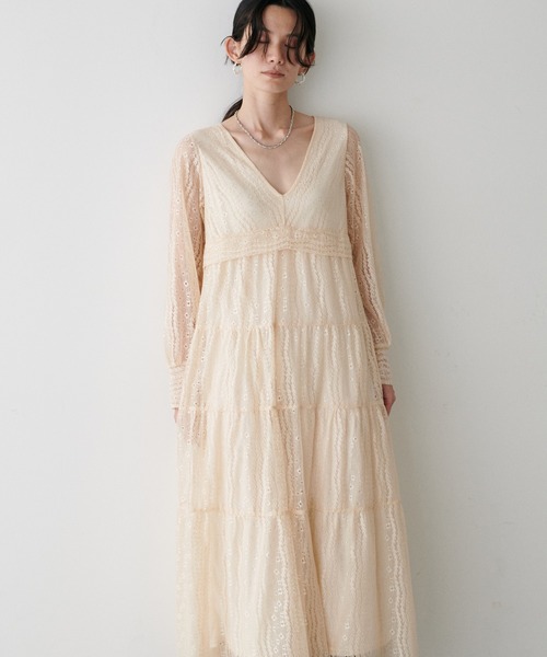 vintage 80s レース　ロングワンピース vintage 80s レース ロングワンピース