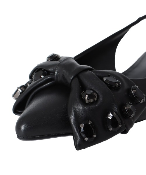 TSURU by Mariko Oikawa(ツルバイマリコオイカワ)の「TSURU by Mariko Oikawa / Ailes(ビッグリボン付きフラットシューズ WW-2253500)(パンプス・レディース・ブラック/シルバー・37/36)」の18枚目の写真