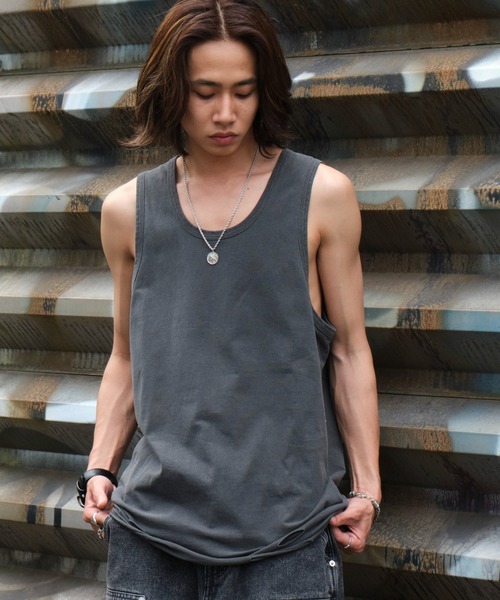 WEGO（ウィゴー）の「WEGO/ダメージタンクトップ（タンクトップ・メンズ・ホワイト/スミクロ/ブラック・LARGE/MEDIUM）」の17枚目の写真