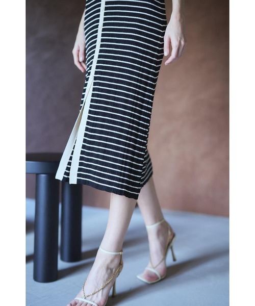 Gillian Knit Dress ランダムリブニットドレス（ワンピース