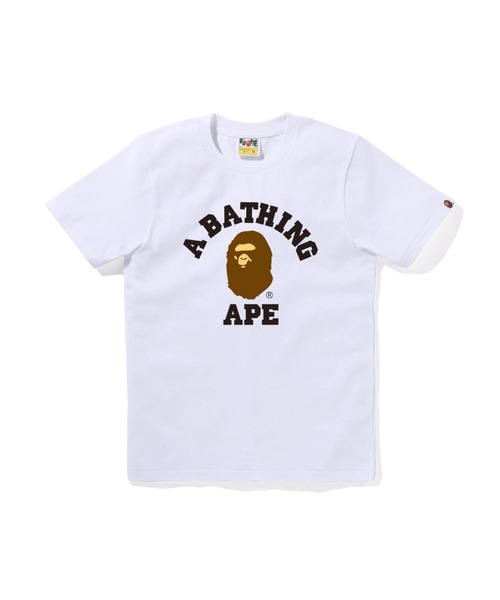 A BATHING APE(アベイシングエイプ)の「COLLEGE TEE(Tシャツ/カットソー・レディース・ブラック/ピンク/ホワイト/グリーン・MEDIUM/SMALL/X-SMALL)」の1枚目の写真