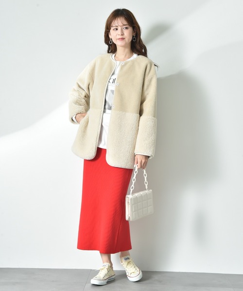 セール】フェイクムートンリバーシブルコート（ムートンコート