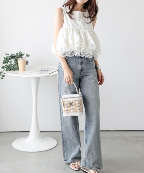 AMELY（エミリー）の「ティアードレーストップス（Tシャツ/カットソー・レディース・ホワイト/ブラック・フリー）」の18枚目の写真