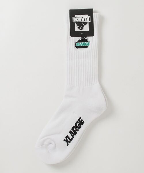 XLARGE(エクストララージ)の「SLANTED OG EMBROIDERED SOCKS(ソックス/靴下・メンズ・ホワイト/ブラック・ONE SIZE)」の3枚目の写真
