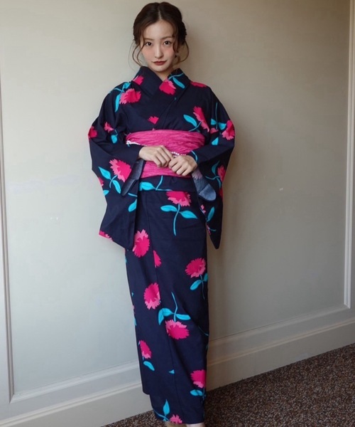 Rosy luce(ロージールーチェ)の「Rosy 花柄浴衣(浴衣・レディース・ネイビー/ホワイト・FREE)」の3枚目の写真