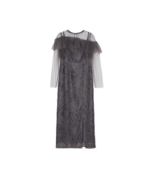 Leja（レジャ）の「【LEJA】2WAYアシンメトリーフリルチュールフラワー