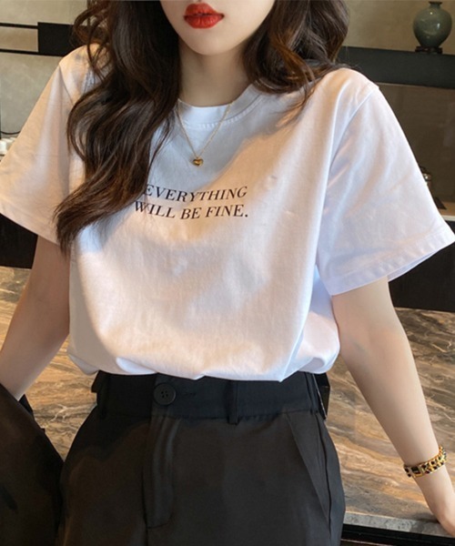 Beststore(ベストストア)の「ロゴTシャツ トップス(Tシャツ/カットソー・レディース・ホワイト/ブラック・FREE)」の2枚目の写真