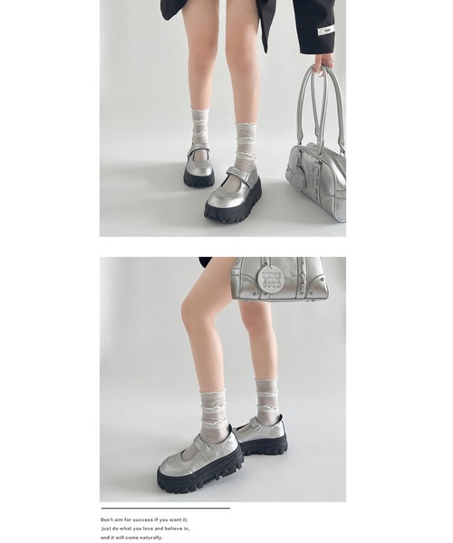 SANSeLF（サンセルフ）の「【SANSeLF】ボリュームソール メリージェーンシューズ  sas25a014（その他シューズ・レディース・ブラック/シルバー・36/39/38/37）」の4枚目の写真