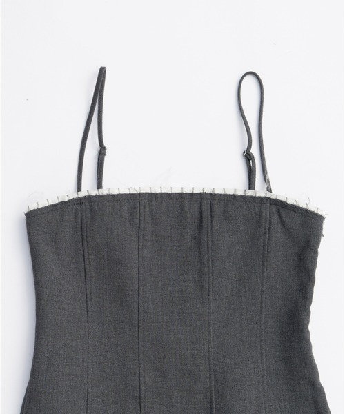 PRANK PROJECT（プランクプロジェクト）の「ウーステッドフリルチュニック / Waste Frill Tunic（チュニック・レディース・ブラック/チャコールグレー・FREE）」の7枚目の写真