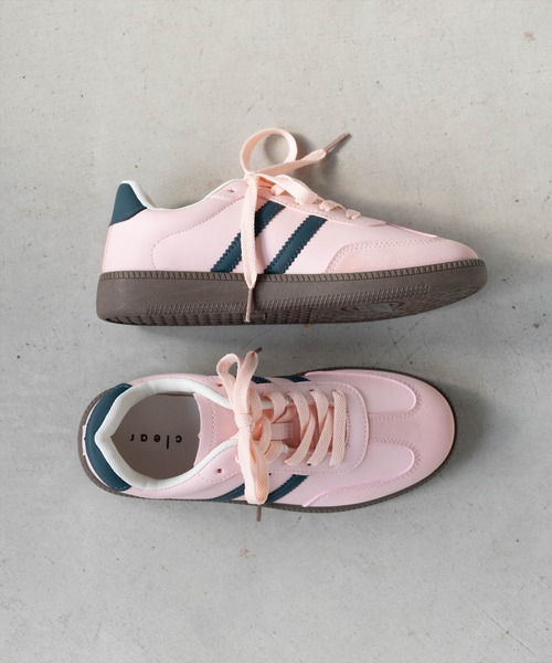 clear（クリア）の「ダブルラインスニーカー[着回し抜群 軽量 ベーシック]≪新色追加≫（スニーカー・レディース・オフホワイト/ブラック/ピンク・L/M）」の3枚目の写真