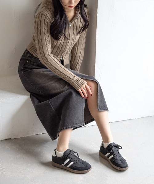 clear（クリア）の「ダブルラインスニーカー[着回し抜群 軽量 ベーシック]≪新色追加≫（スニーカー・レディース・オフホワイト/ブラック/ピンク・L/M）」の18枚目の写真