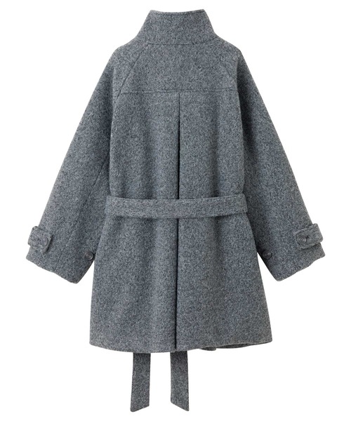 セール】2wayウールライクスタンドカラーミドル丈コート（ステンカラー