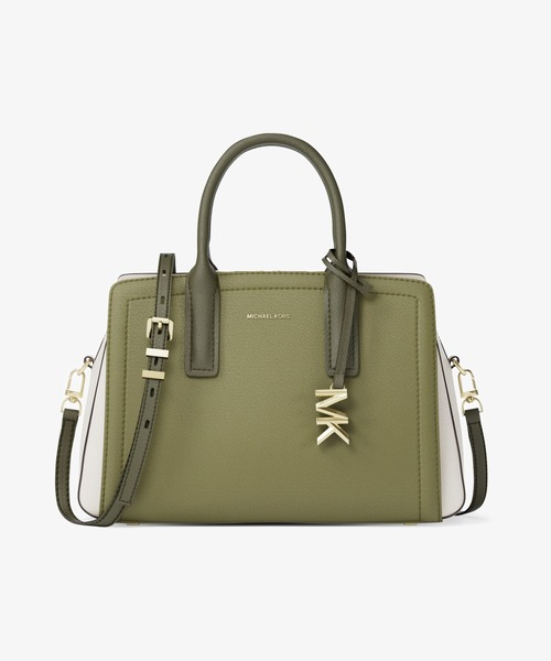 MICHAEL KORS(マイケルコース)の「LAILA カラーブロック ぺブルレザー サッチェル スモール(ハンドバッグ・レディース・グリーン系その他・FREE)」の1枚目の写真