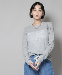 NANO universe | シアーランダムリブクルーネックニット(ニット/セーター)