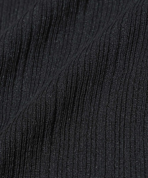 NANO universe（ナノユニバース）の「シアーランダムリブクルーネックニット（ニット/セーター・レディース・ブラック/ライトグレー/ライム・FREE）」の6枚目の写真