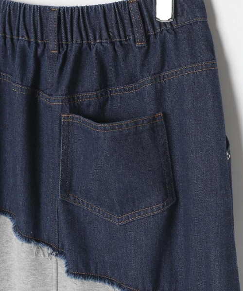 BAYFLOW（ベイフロー）の「[ストレッチ入りで動きやすい]異素材キリカエスカート（スカート・レディース・ブラック/インディゴブルー・FREE）」の22枚目の写真
