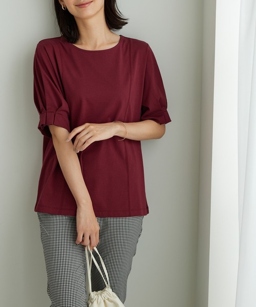 BELLUNA PLUS(ベルーナ)の「ヒンヤリ!袖タックデザインプルオーバー(Tシャツ/カットソー・レディース・グレイッシュベージュ/フューシャピンク/ロイヤルブルー・X-LARGE/LARGE/MEDIUM)」の19枚目の写真