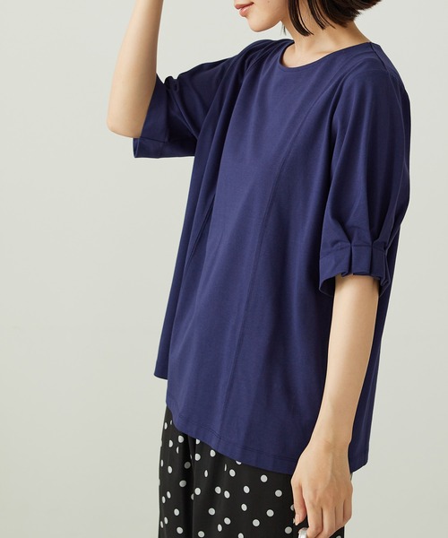 BELLUNA PLUS(ベルーナ)の「ヒンヤリ!袖タックデザインプルオーバー(Tシャツ/カットソー・レディース・グレイッシュベージュ/フューシャピンク/ロイヤルブルー・X-LARGE/LARGE/MEDIUM)」の15枚目の写真