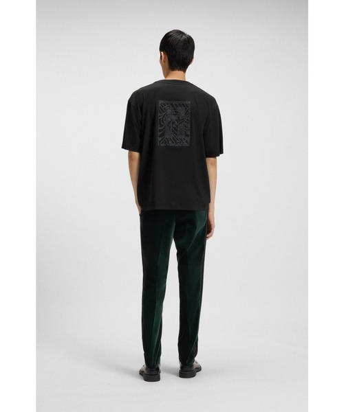 HUGO(ヒューゴ)の「コットンジャージー Tシャツ ロゴエンブロイダリー(Tシャツ/カットソー・メンズ・ブラック・M/XXL/L/XS/XL/S)」の4枚目の写真