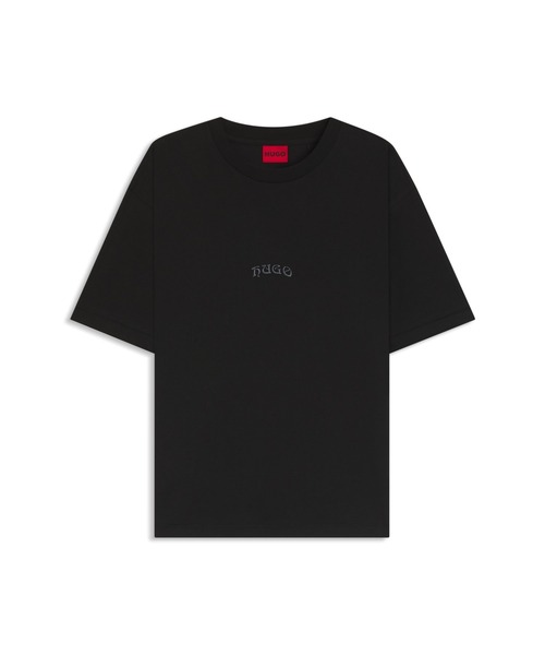 HUGO(ヒューゴ)の「コットンジャージー Tシャツ ロゴエンブロイダリー(Tシャツ/カットソー・メンズ・ブラック・M/XXL/L/XS/XL/S)」の5枚目の写真